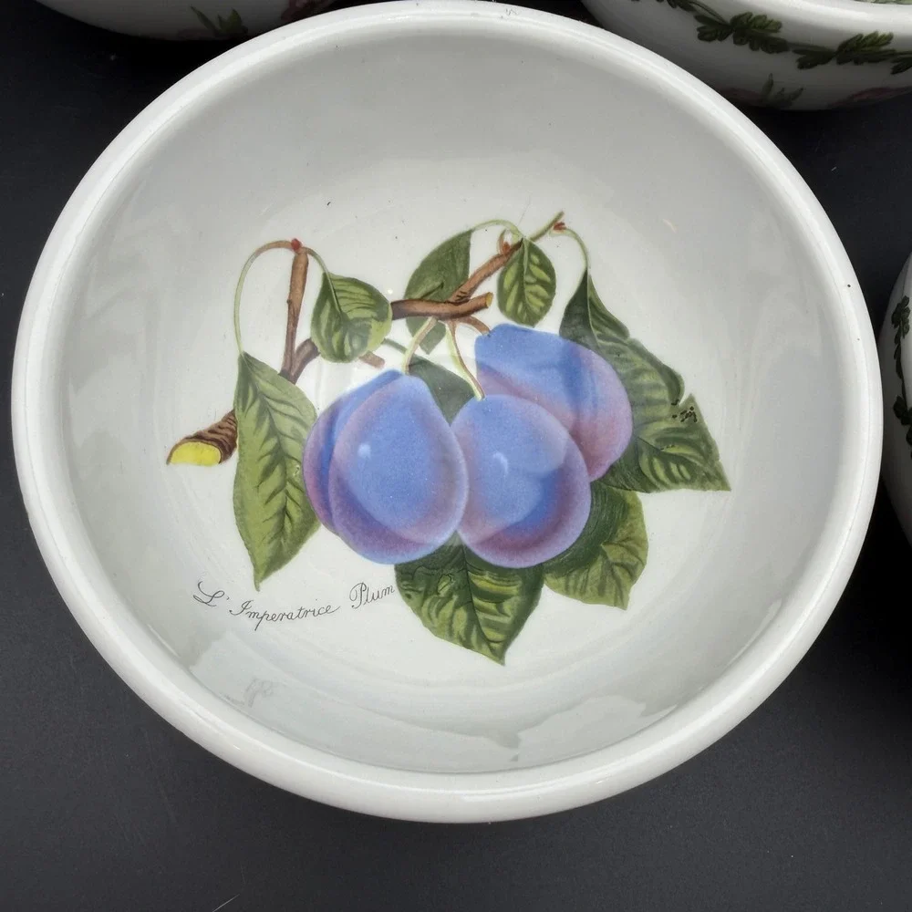 Vtg Portmeirion Pomona Cereal Bowls Set 4 Fruit Botanical Cottagecore 5 1/4 Inch